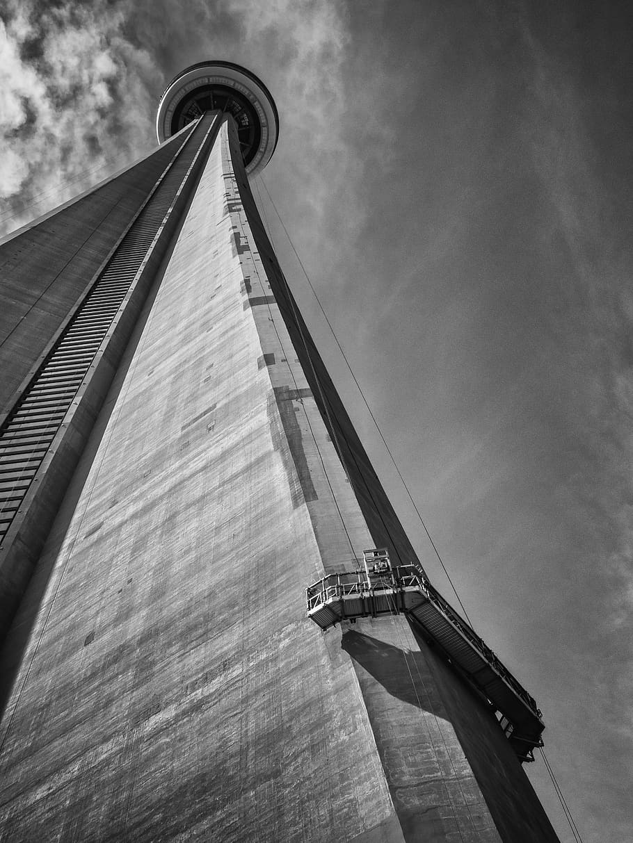 architecture, building, infrastructure, sky, skyscraper, tower, black and white, landmark, built structure, low angle view