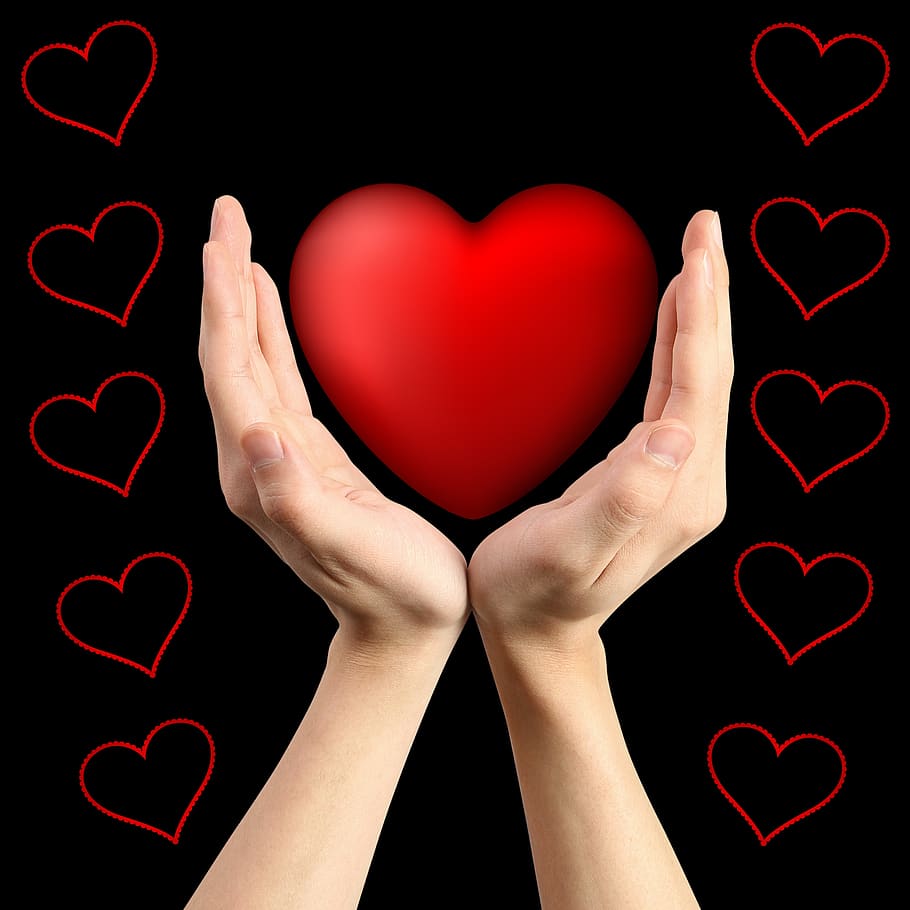 background, hands, heart, hearts, romantic, love, romance, dedicated, card, black background