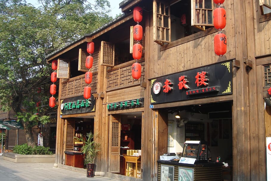 Fuzhou, Fang Qi, Xiang, Street View, san fang qi xiang, building exterior, architecture, built structure, outdoors, facade