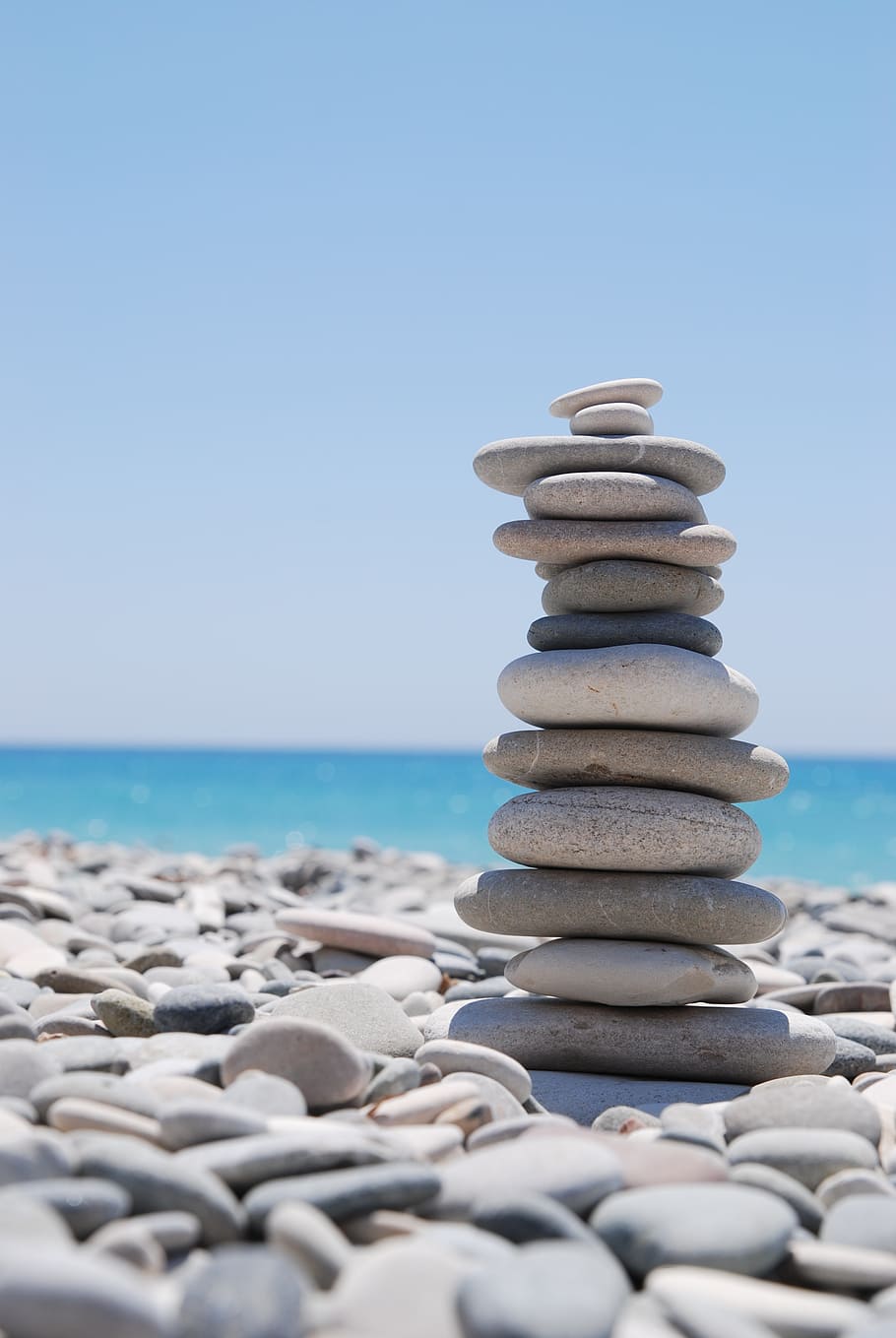pila, piedras, al lado, mar, zen, guijarro, equilibrio, zen-like, piedra - Objeto, estabilidad