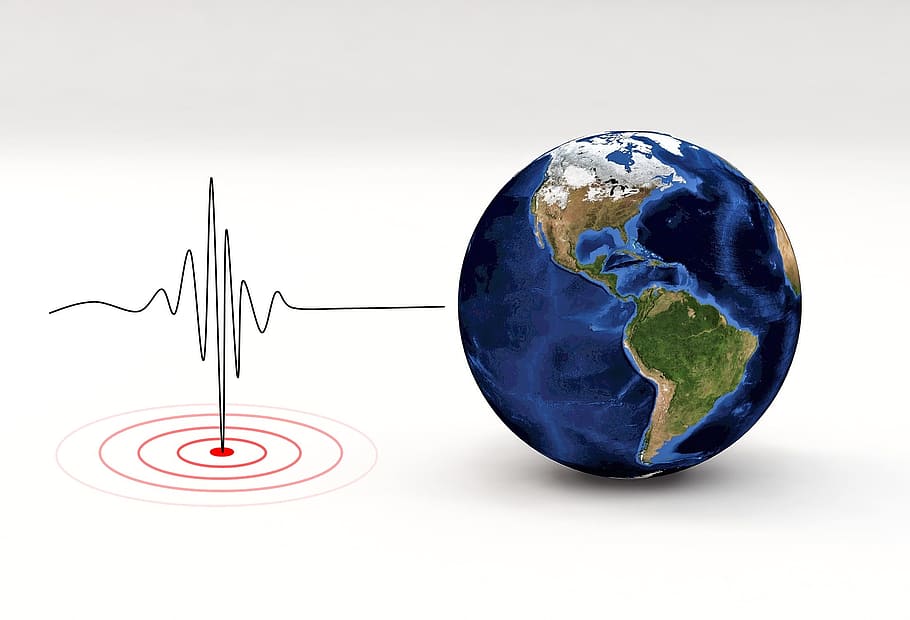 planet earth illustration, earthquake, seismograph, seismic, wave, quake, earth, seismometry, recording, seismology
