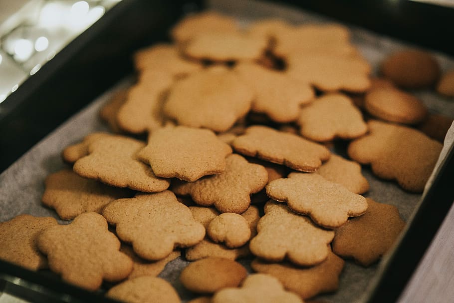 homemade gingerbread cookies, Homemade, gingerbread, cookies, food, tasty, cooking, baking, baking tray, snack