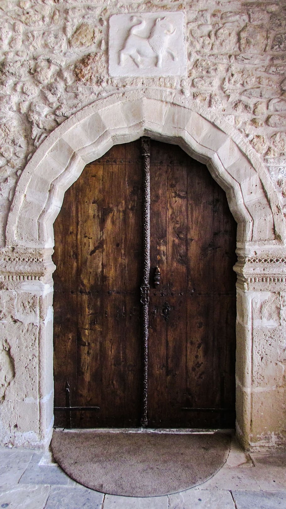 pintu, kayu, lambang, pintu masuk, gerbang, tua, arsitektur, ayios ioannis, larnaca, siprus