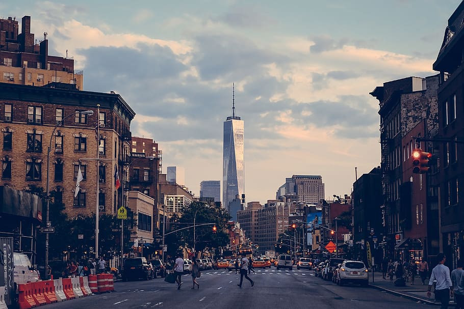 street shot, new, york city, Street, shot, downtown Manhattan, New York City, urban, city, nYC