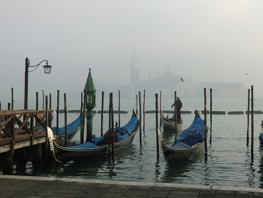 Venecia, Italia, Niebla, Europa, Viajes, agua, italiano, veneciano, góndola, turismo