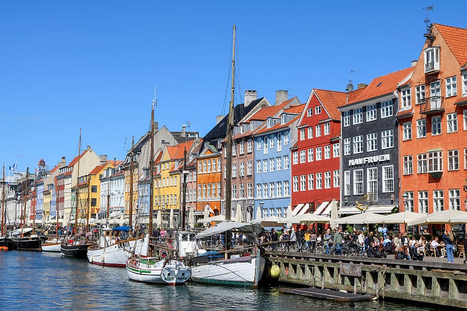 copenhagen, denmark, nyhavn, capital, landmark, boats, port, places of interest, scandinavia, historic center