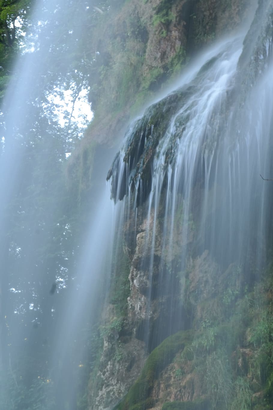 waterfall, urach waterfall, Waterfall, Urach, urach waterfall, long exposure, water veil, water, swabian alb, drizzle, mystical