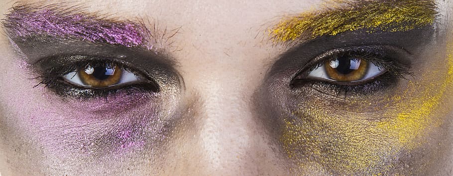 purple, eye brow color, eye, brow, color, women's, make-up, violence, photography, beauty model