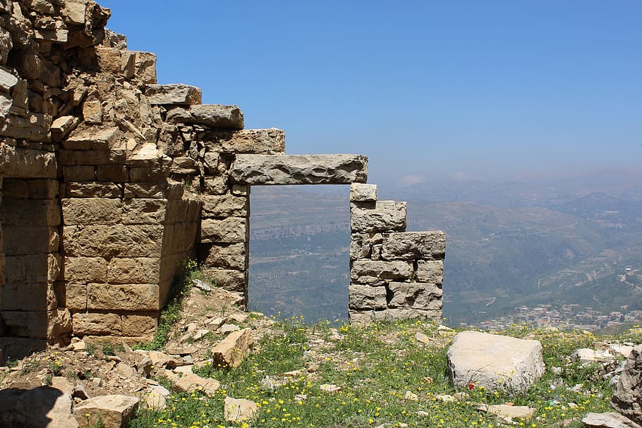 zanbakeye kfarnabrakh el chouf, ruins, land lebanon, architecture, history, solid, the past, nature, built structure, sky