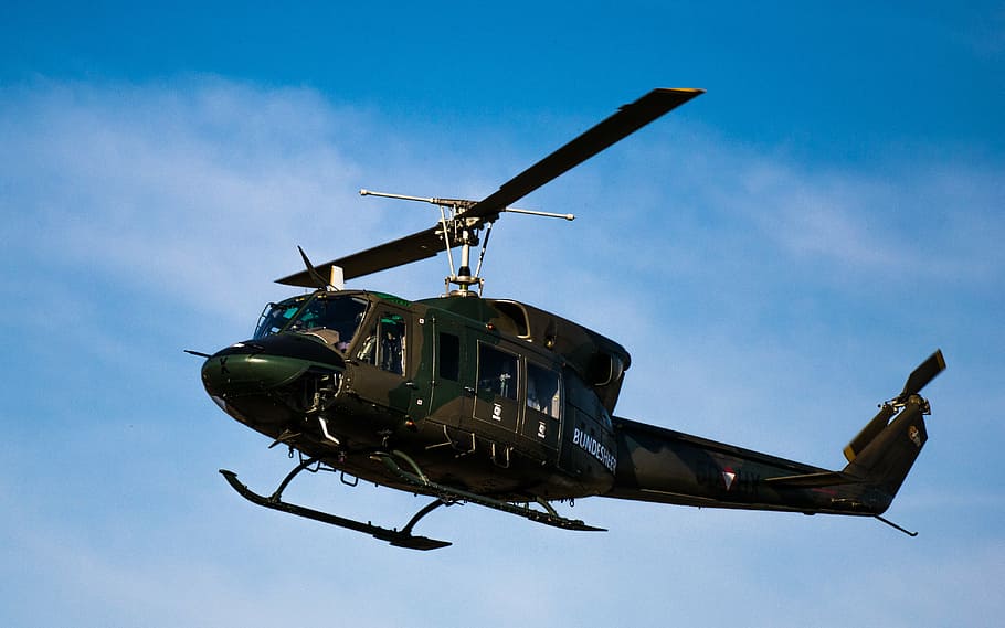 negro, marrón, helicóptero, vuelo, azul, cielo, ejército federal, desde 212, máquina voladora, avión