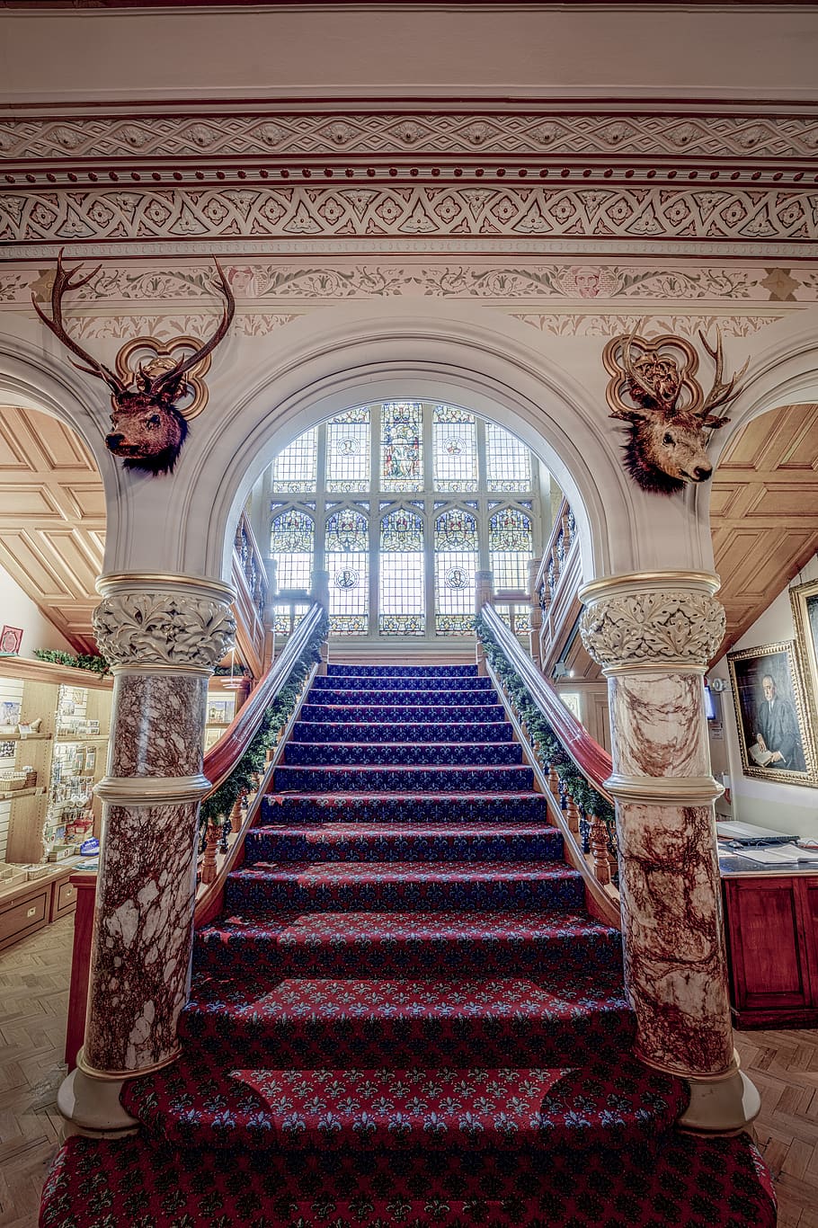 cliffe castle, historic, historical, old, famous, step, steps, stair, stairs, staircase