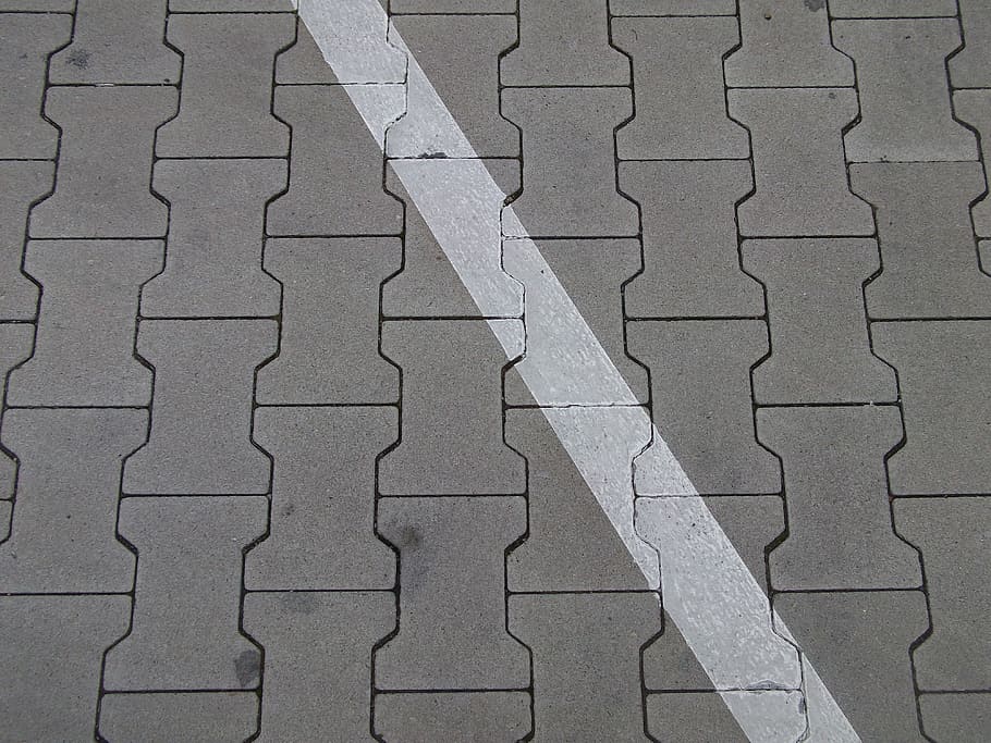ground, parking, lines, cobblestones, diagonal, oblique, full frame, backgrounds, pattern, footpath