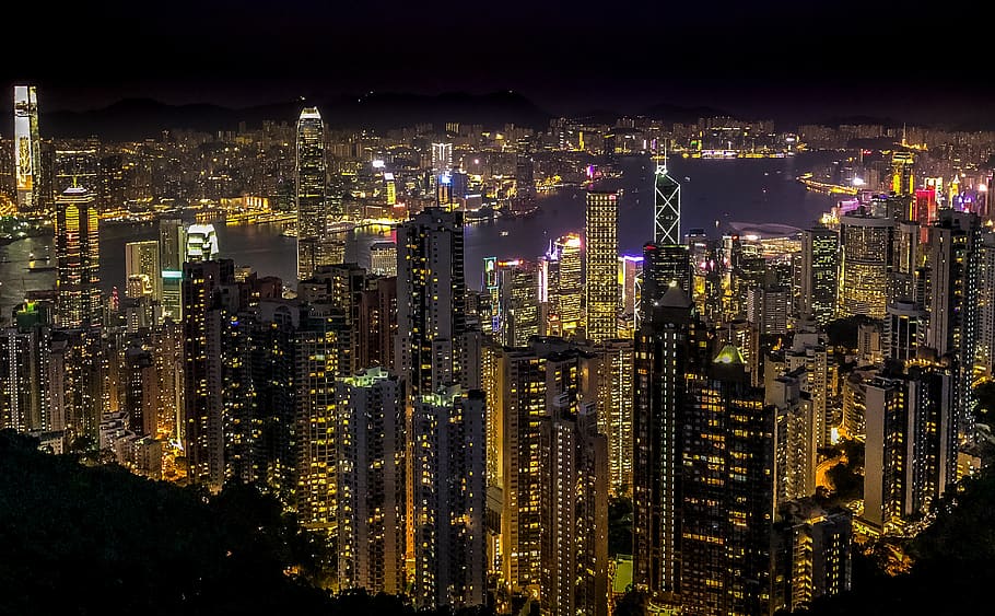 hong kong, ciudad, edificio, arquitectura, el rascacielos, cielo, moderno, viajar, torre, alto