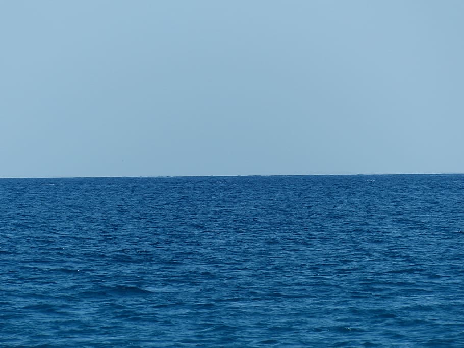 body of water, Sea, Ocean, Infinity, Loneliness, wide, sky, blue, water, horizon