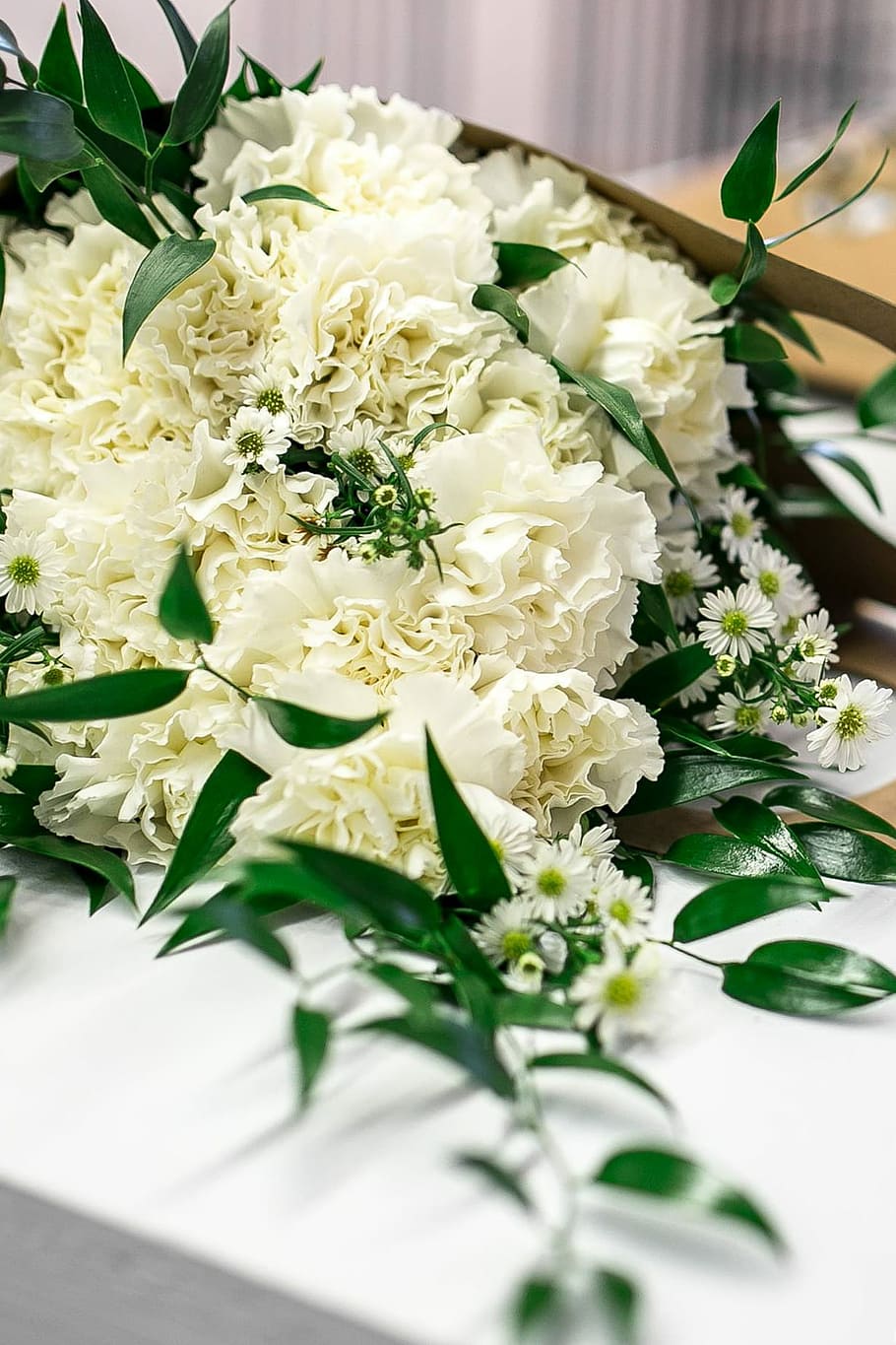 ramo, blanco, flores, mesa, Hermosa, flora, elegante, bonita, flor, boda