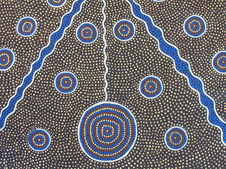 Aborigin, seni, Seni Aborigin, Lukisan, lukisan Aborigin, lukisan asli, Australia, titik-titik, pola, tekstur