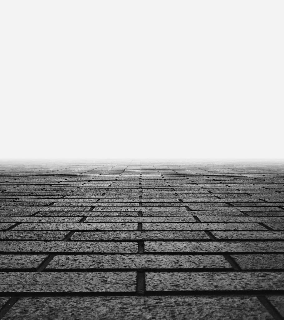 gray, brick wall wallpaper, stone, floor, road, black, white, black and white, grayscale, flooring