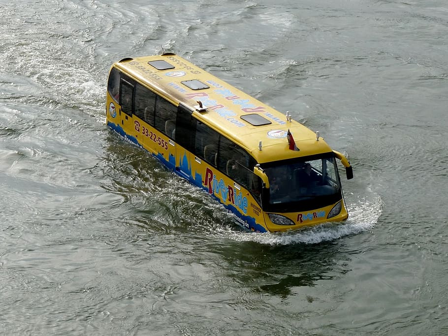 river, bus, boat, floating, taxi, river ride, ride, budapest, hungary, public