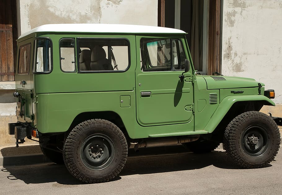 green off-road vehicle, vehicle, toyota, all terrain, 4x4, bj42, land Vehicle, car, transportation, off-Road Vehicle