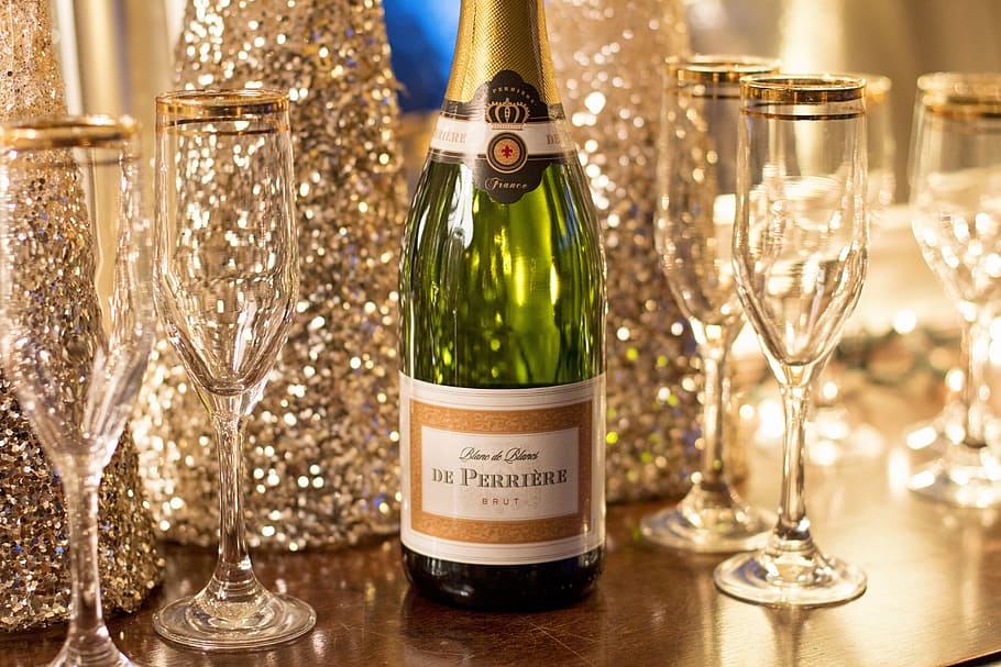 de, perriere bottle, champagne glasses, champagne, celebration, party, wine, alcohol, festive, congratulations