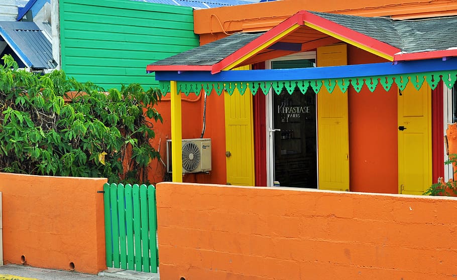 colors, colorful house, houses, street, colorful houses, windows, shutters, colored, door, exotic