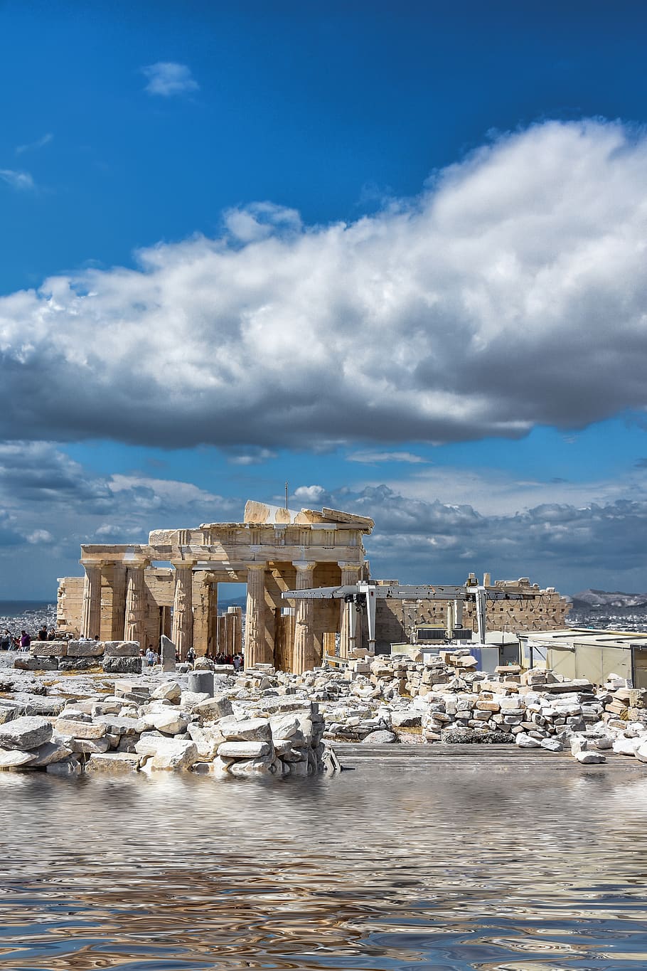 athens, flood, greece, acropolis, temple, culture, ancient, archeology, civilization, parthenon