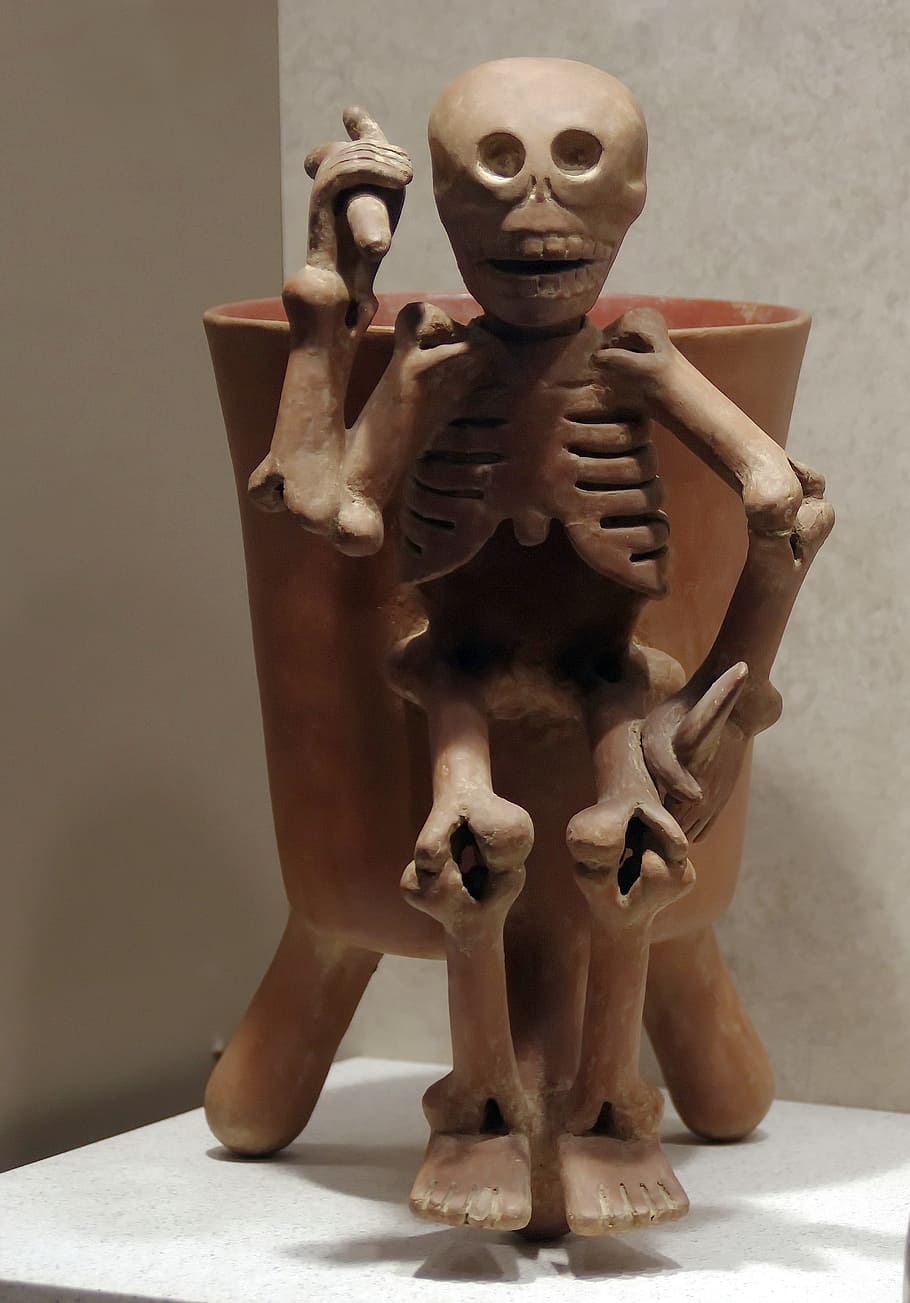 mexico, anthropological museum, mesoamerica, statue, pottery, art, columbian, death, sculpture, human representation