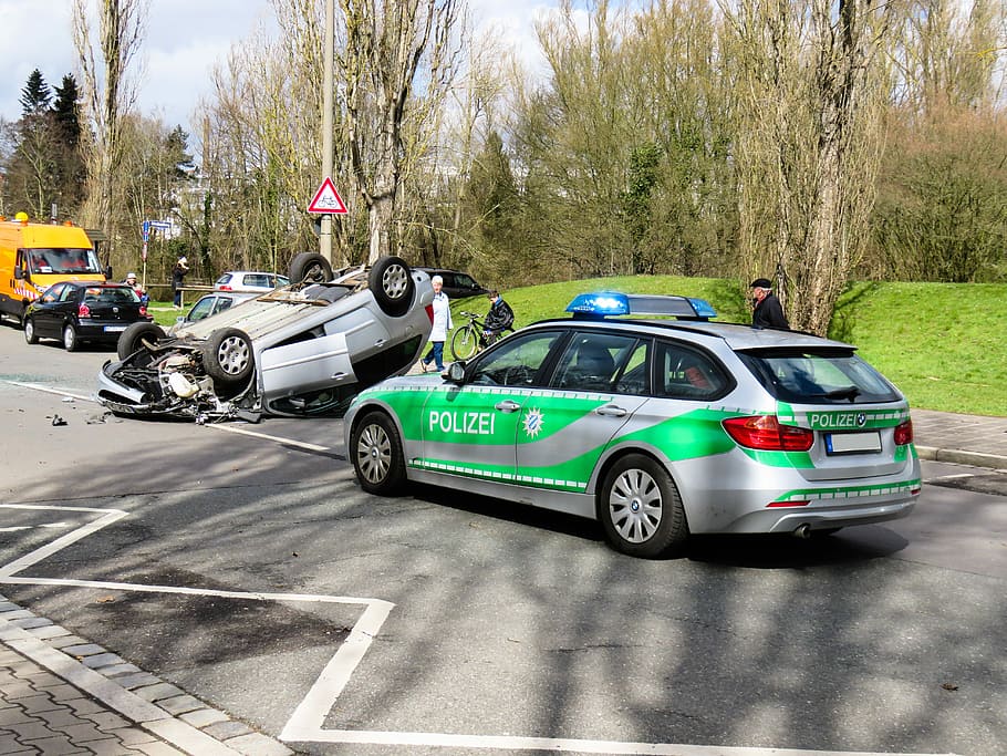 Accidente, Automóvil, Daño, Vehículo, Roto, daño total, accidente de tránsito, policía, accidente de vehículo, emergencia