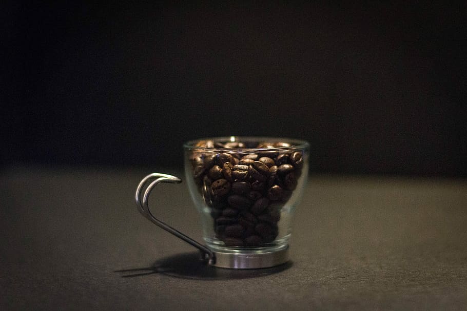 serie espresso, expreso, serie # 3, frijoles, primer plano, café, granos de café, taza, bebida, calor - temperatura