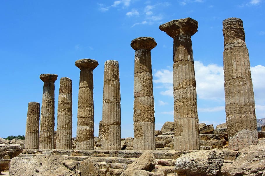 sicily, valle dei templi, temple, greek, ruine, temple of heracles, doric temple, akragas, ancient, history