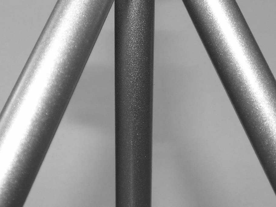 tripod, tube, steel, the design of the, close-up, metal, indoors, pipe - tube, rod, focus on foreground