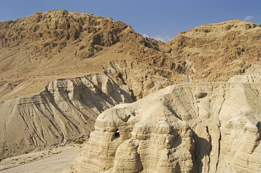 rollos del mar muerto, cuevas de qumran, escritura, israel, mar muerto, paisaje, biblia, esenios, roca, paisajes - naturaleza