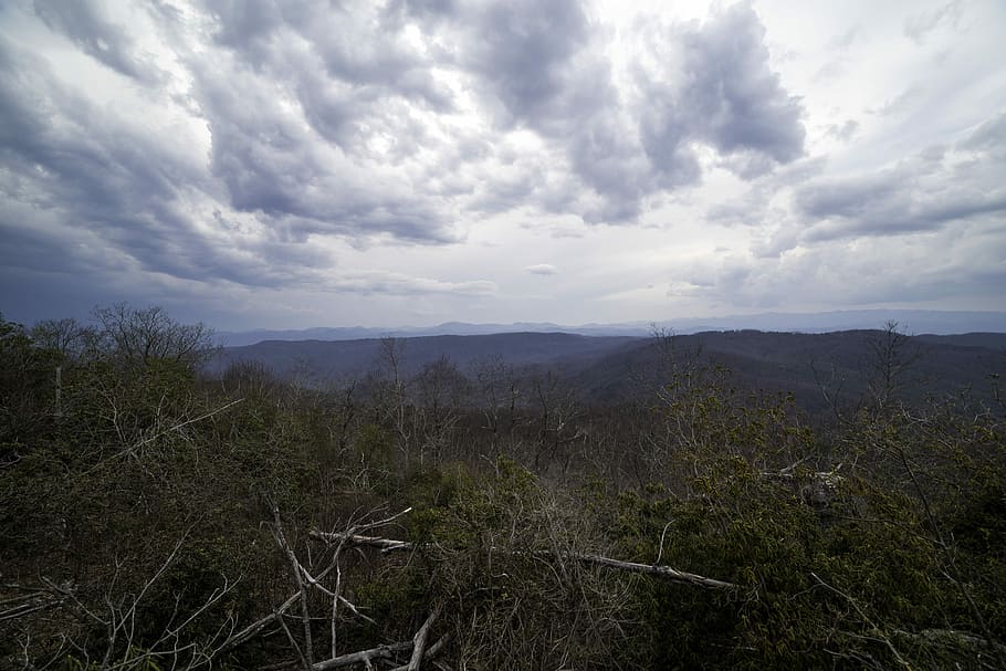 storm landscape view, south, carolina, Before the storm, landscape, view, Sassafras Mountain, South Carolina, clouds, forest