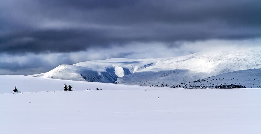 winter, snow, mountain, the nature of the, landscape, clouds, cold temperature, cloud - sky, sky, environment