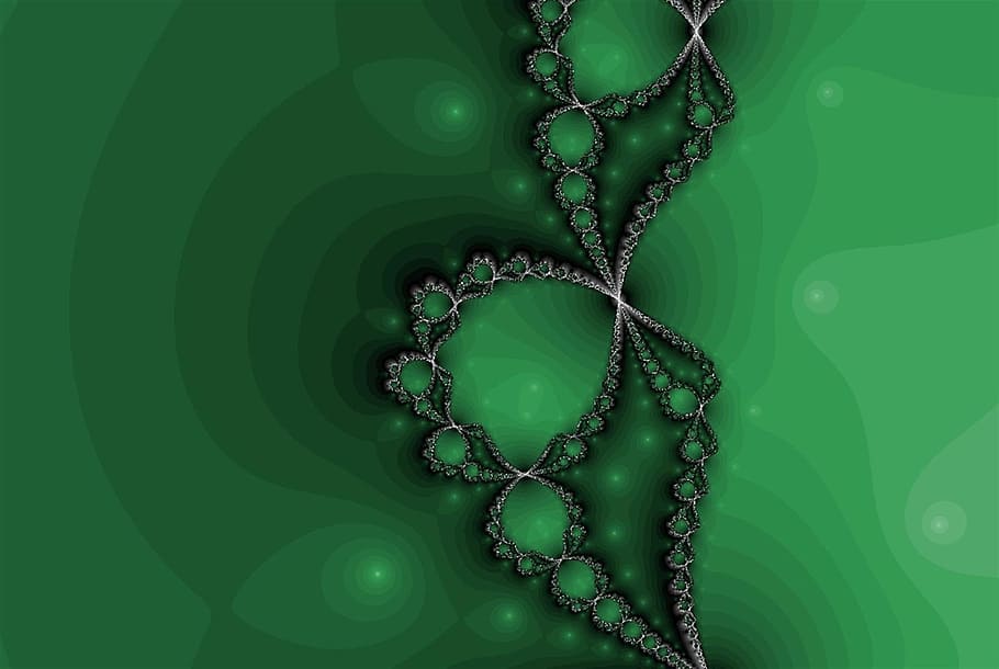 fractal, resumo, plano de fundo, padrão, projeto, decorativo, matemática, verde, cor verde, quadro completo
