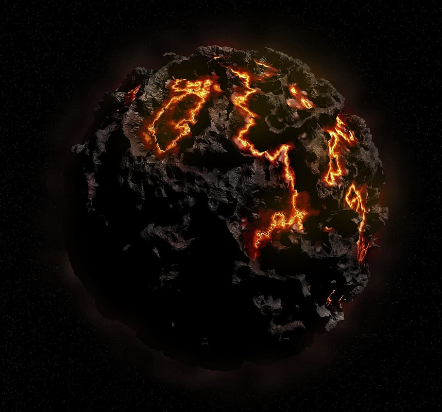 meteorite illustration, planet, apocalypse, space, science, world, universe, earth, astronomy, sky