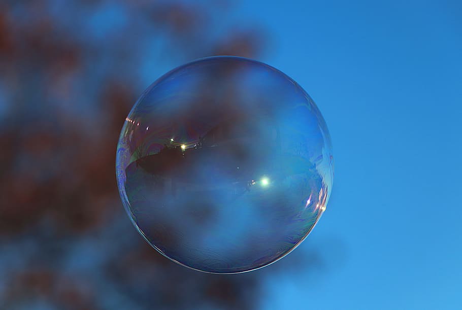 Мыльный пузырь, Красочный, Зеркальное отображение, Поплавок, шары, сделать мыльные пузыри, переливающиеся, удар, пузырь, отражение