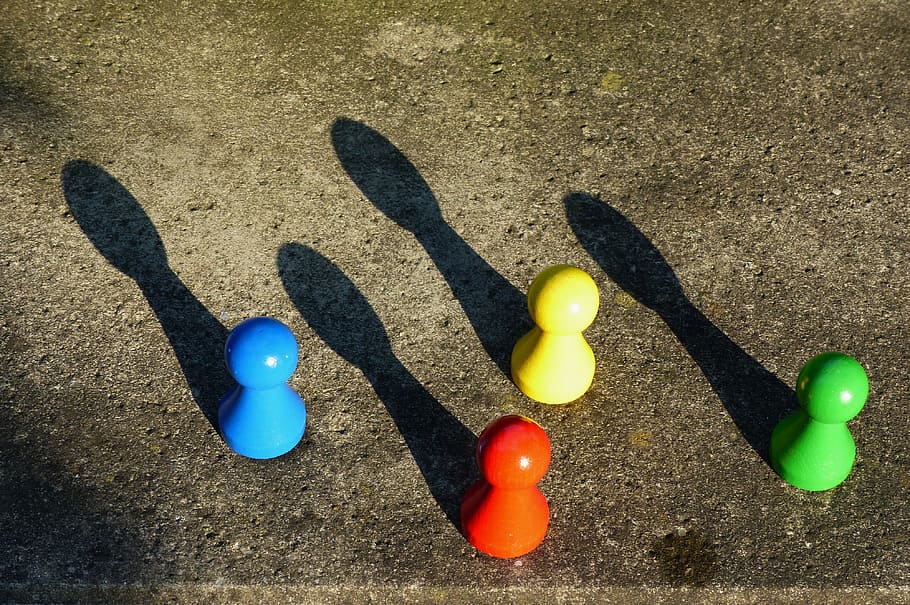 Game Characters, Wood, Colorful, Figure, holzfigur, game figure, funny, shadow, artificial, blue