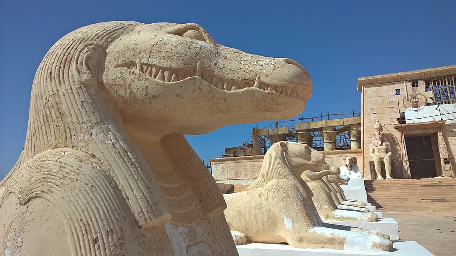 sphinx mesir, patung, replika, alat peraga, istana cleopatra, maroko, gaya negara, arsitektur, sejarah, seni dan kerajinan
