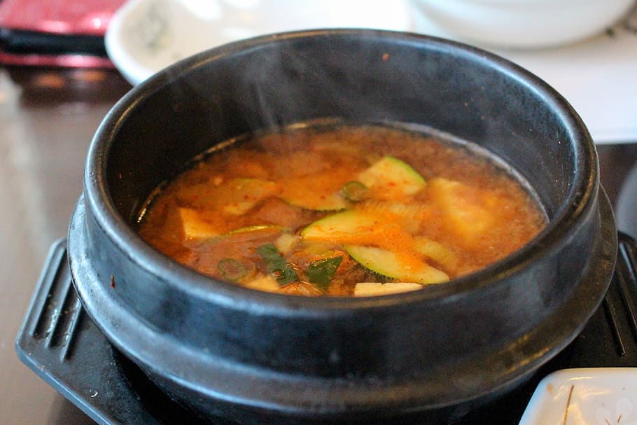 sup miso, korea, makanan, sup, mangkuk, kesehatan, asia, makanan dan minuman, kesejahteraan, di dalam ruangan