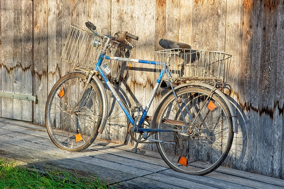 sepeda, roda, lama, nostalgia, retro, gaya hidup, kegiatan, bersepeda, transportasi, keluar