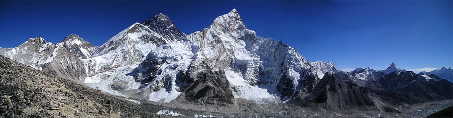 Alpes da montanha, distância, Monte Everest, Himalaia, Nuptse, Lhotse, Sagarmatha, Qomolangma, Panorama, trekking