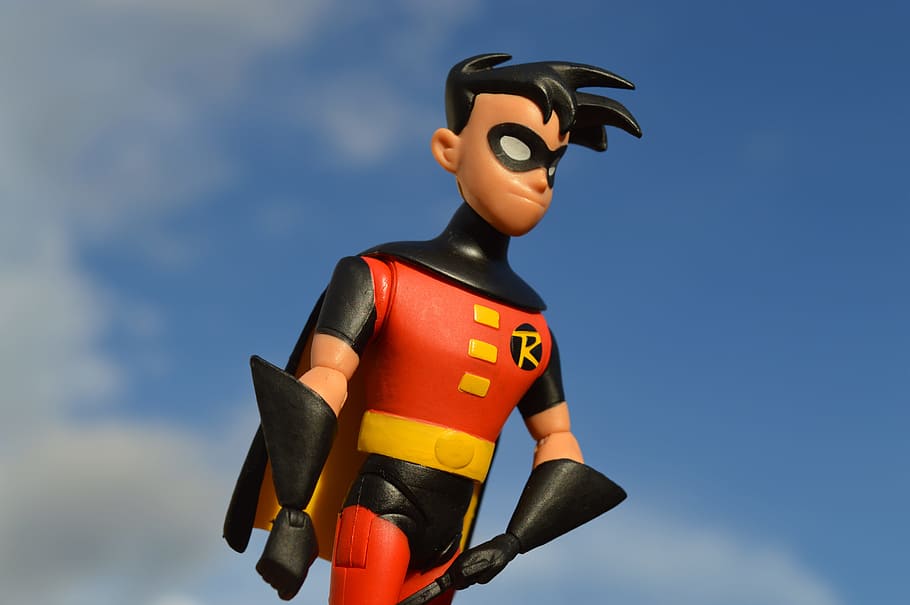robin action figure, Robin, Batman, Hero, Superhero, Costume, mask, toy, action figure, superman