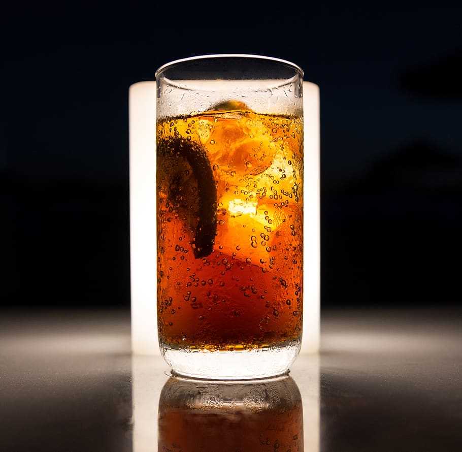 cold, ice, coke, drink, refreshing, backlit, glass, night, drinking glass, household equipment