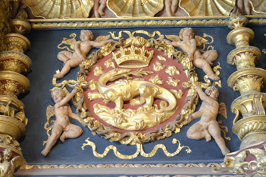 salamander, lambang raja, château de blois, istana françois i, blois, istana kerajaan, istana raja, mahkota, penyepuhan emas, malaikat kecil