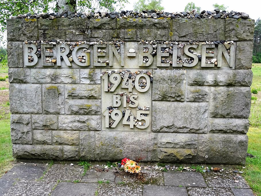 bergen-belsen, memorial, konzentrationslager, belsen mountains, history, kz, tombstone, holocaust, text, communication