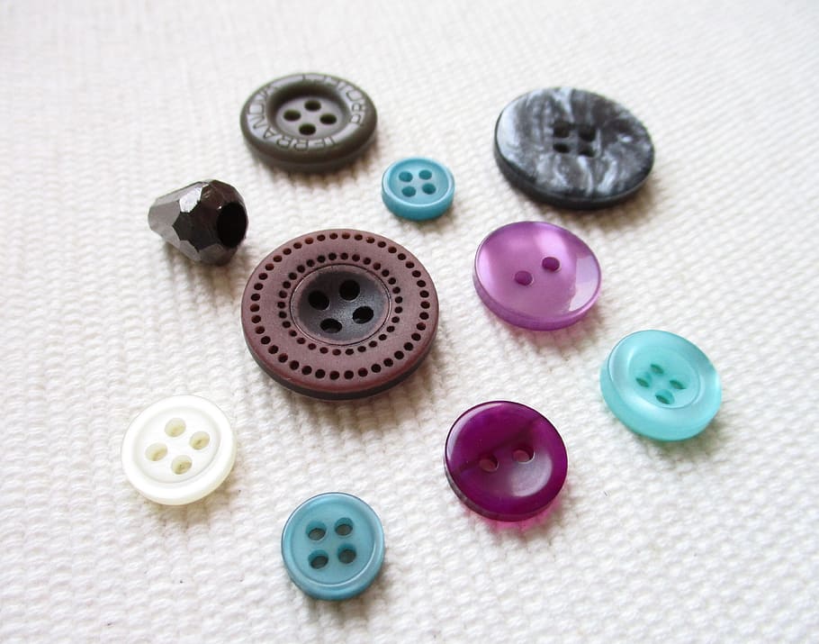 buttons, needlework, design, hobby, textiles, stitching, tailor, work, indoors, choice