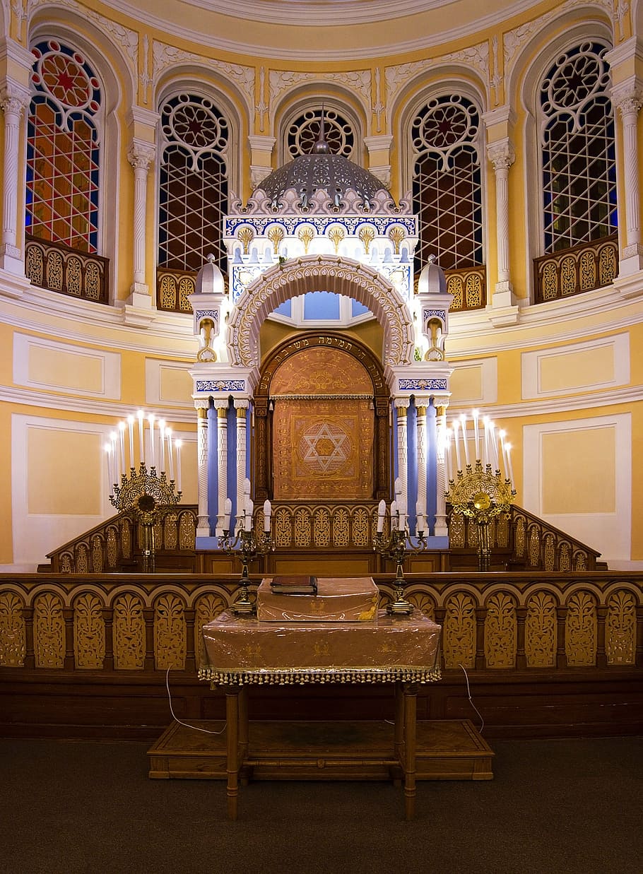 marrom, altar, menor rússia, são petersburgo rússia, sinagoga coral, interior, hanukkah mynor, sinagoga, mynor, estrela de david