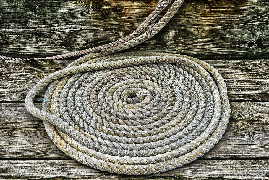 gray rope, dew, knitting, rope, woven, cordage, canvas, ship accessories, ship traffic jams, shipping