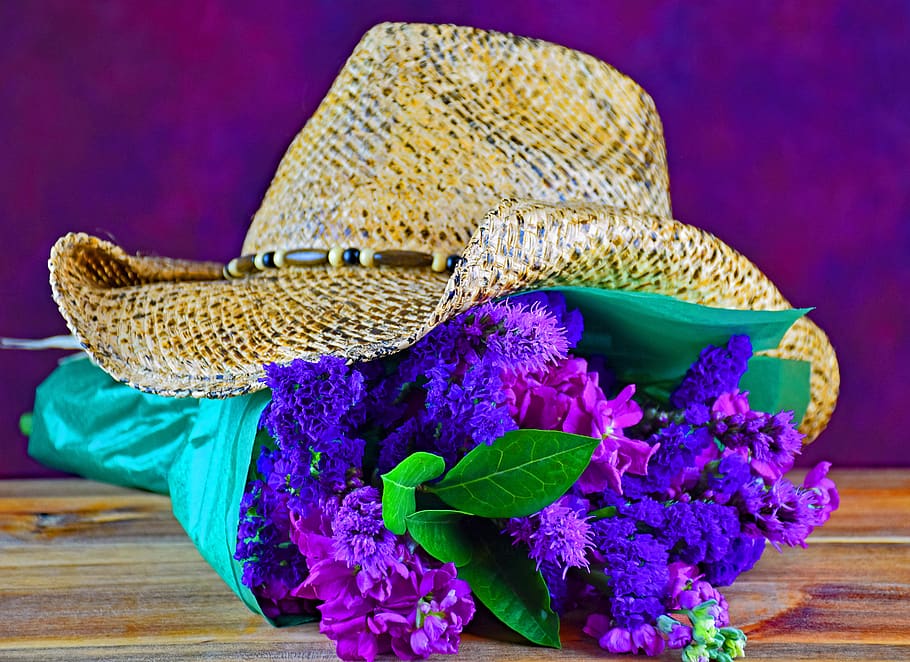 flowers, bouquet, cowboy, western, love, romance, romantic, fresh flowers, nature, flora